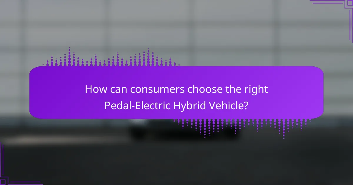 How can consumers choose the right Pedal-Electric Hybrid Vehicle?