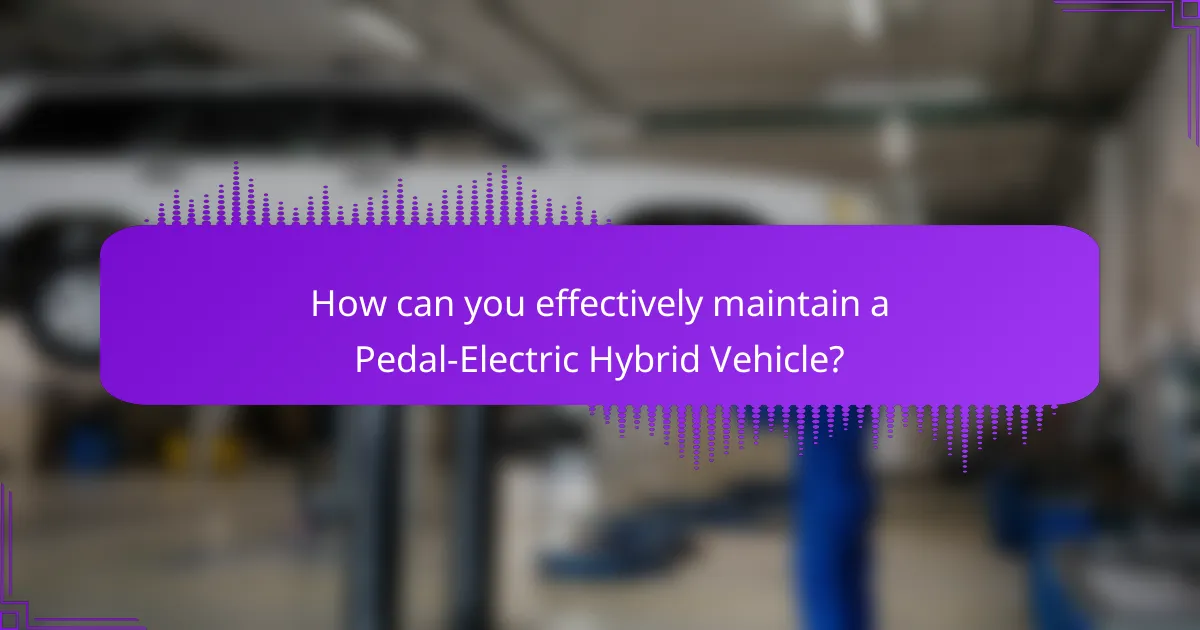 How can you effectively maintain a Pedal-Electric Hybrid Vehicle?