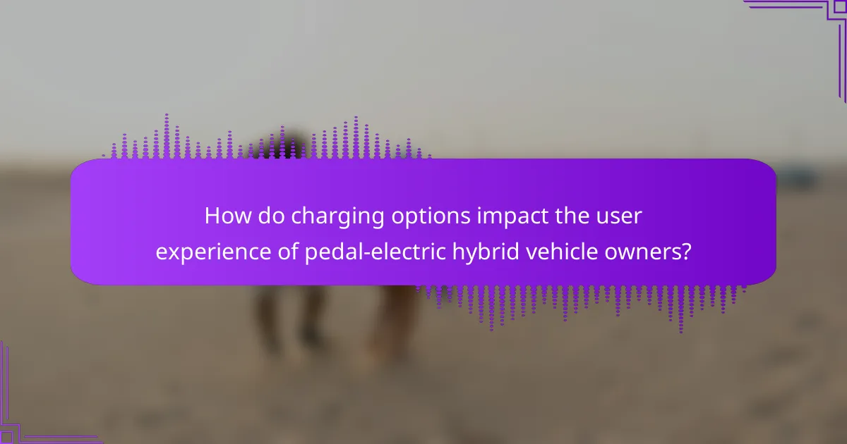 How do charging options impact the user experience of pedal-electric hybrid vehicle owners?