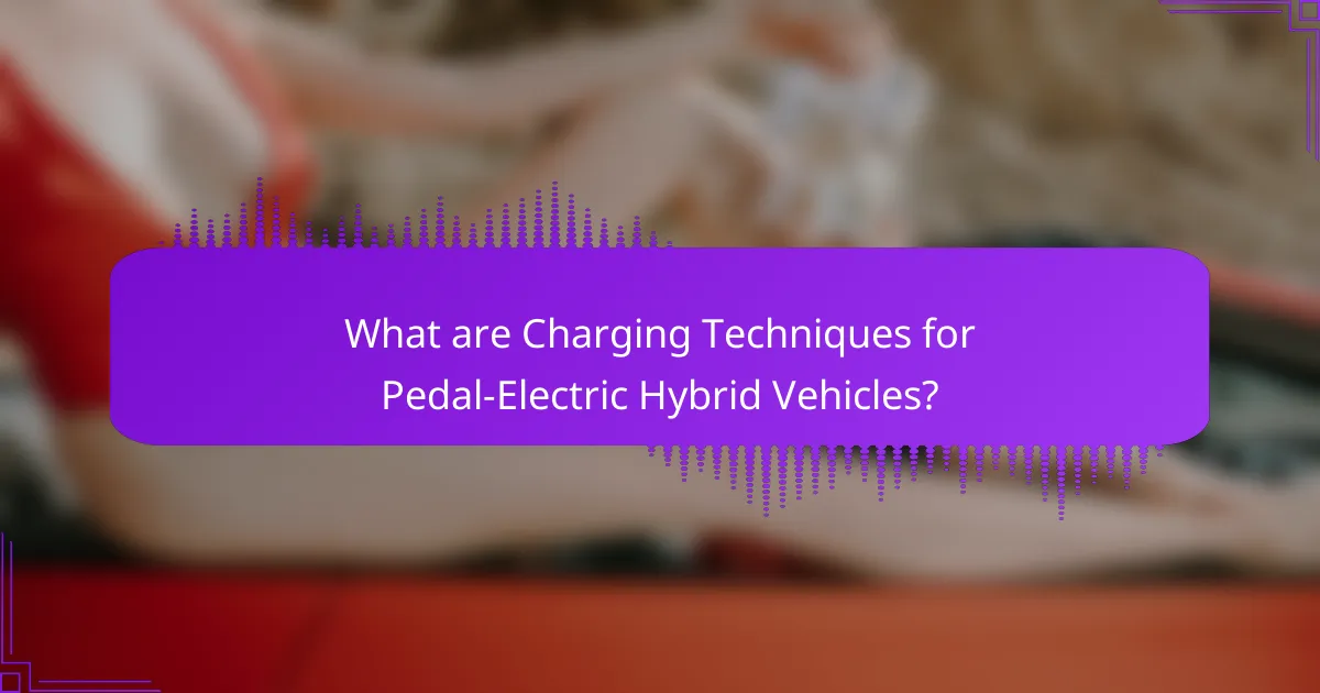 What are Charging Techniques for Pedal-Electric Hybrid Vehicles?