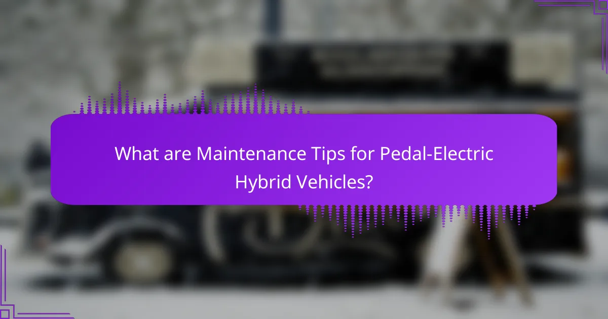 What are Maintenance Tips for Pedal-Electric Hybrid Vehicles?