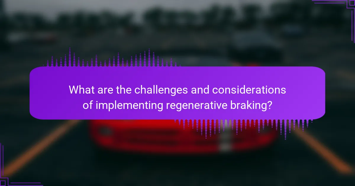 What are the challenges and considerations of implementing regenerative braking?