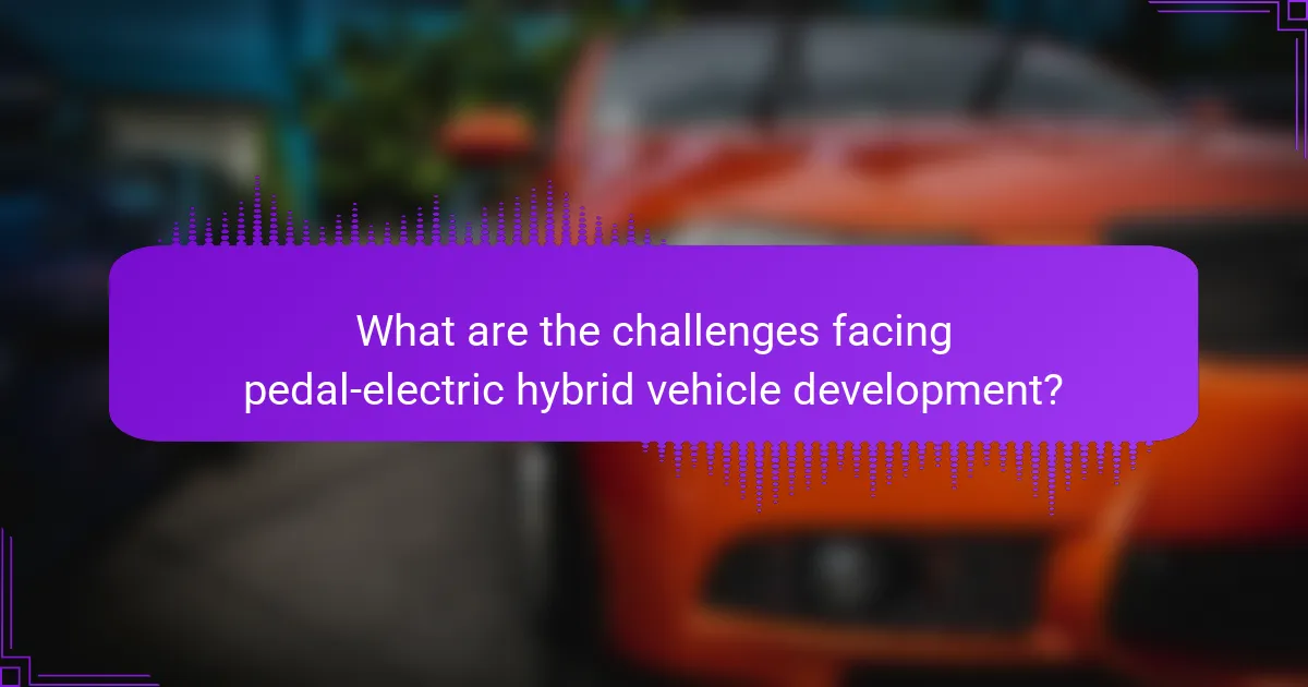 What are the challenges facing pedal-electric hybrid vehicle development?