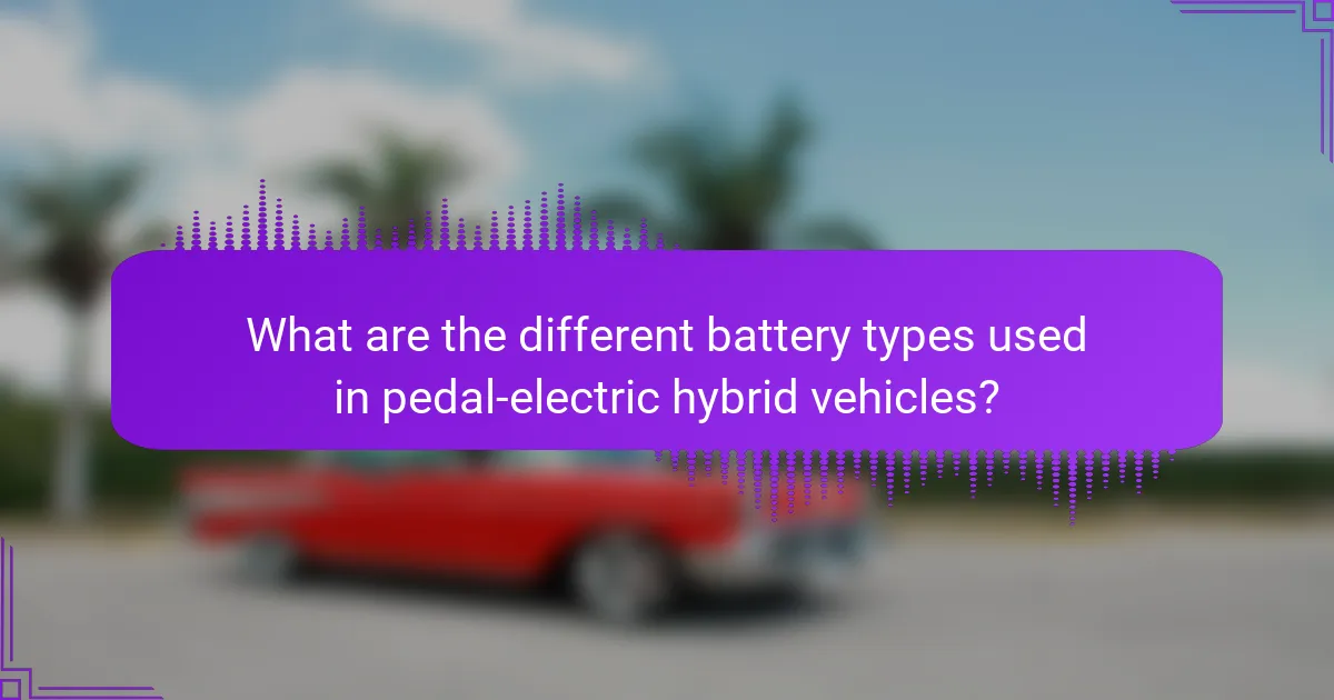 What are the different battery types used in pedal-electric hybrid vehicles?