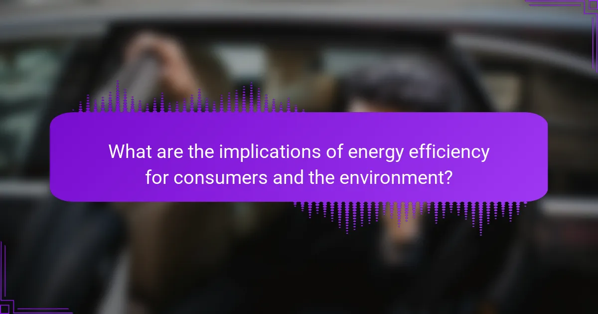What are the implications of energy efficiency for consumers and the environment?