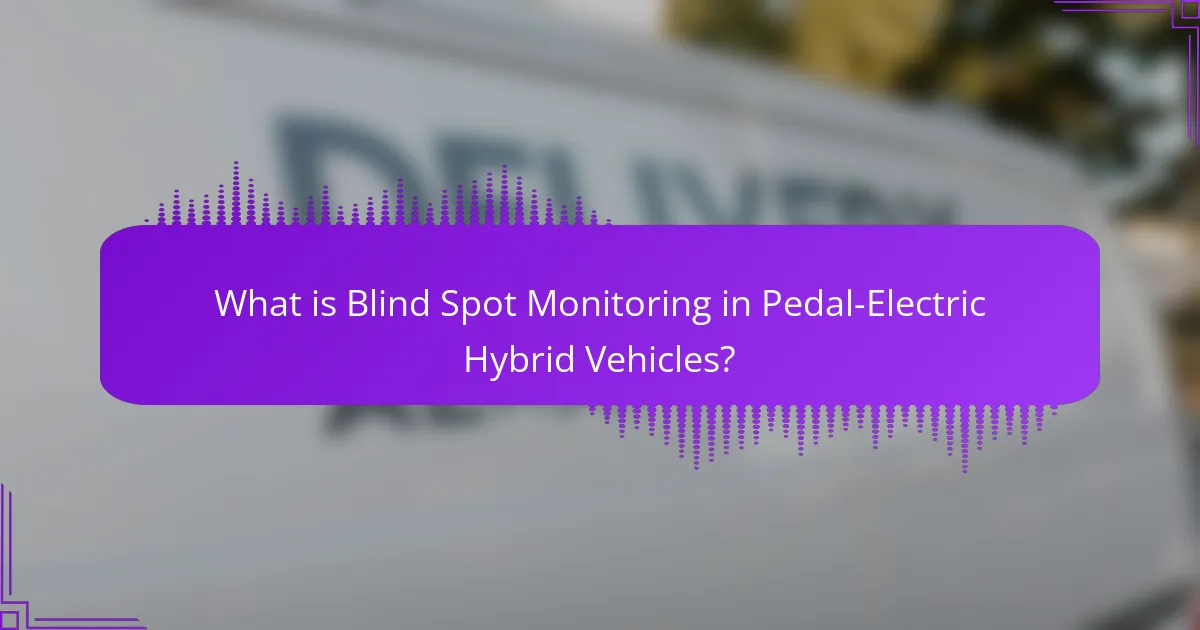 What is Blind Spot Monitoring in Pedal-Electric Hybrid Vehicles?