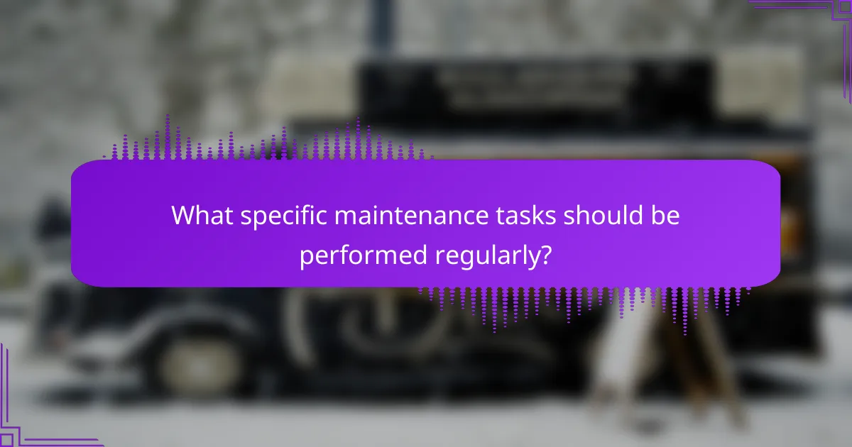 What specific maintenance tasks should be performed regularly?
