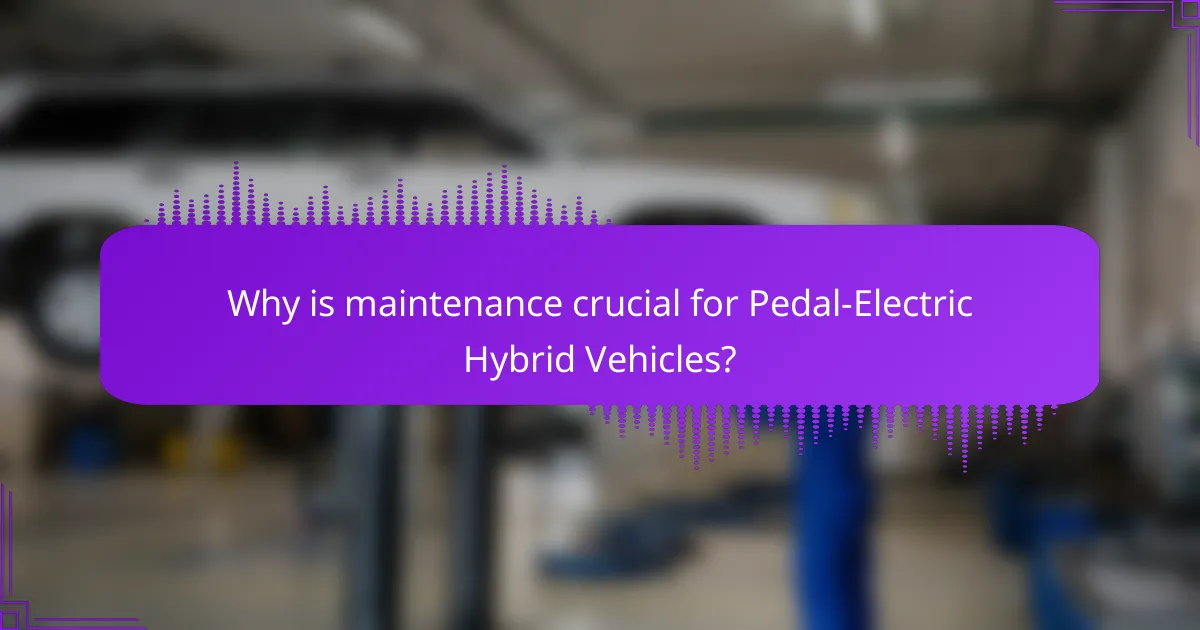 Why is maintenance crucial for Pedal-Electric Hybrid Vehicles?